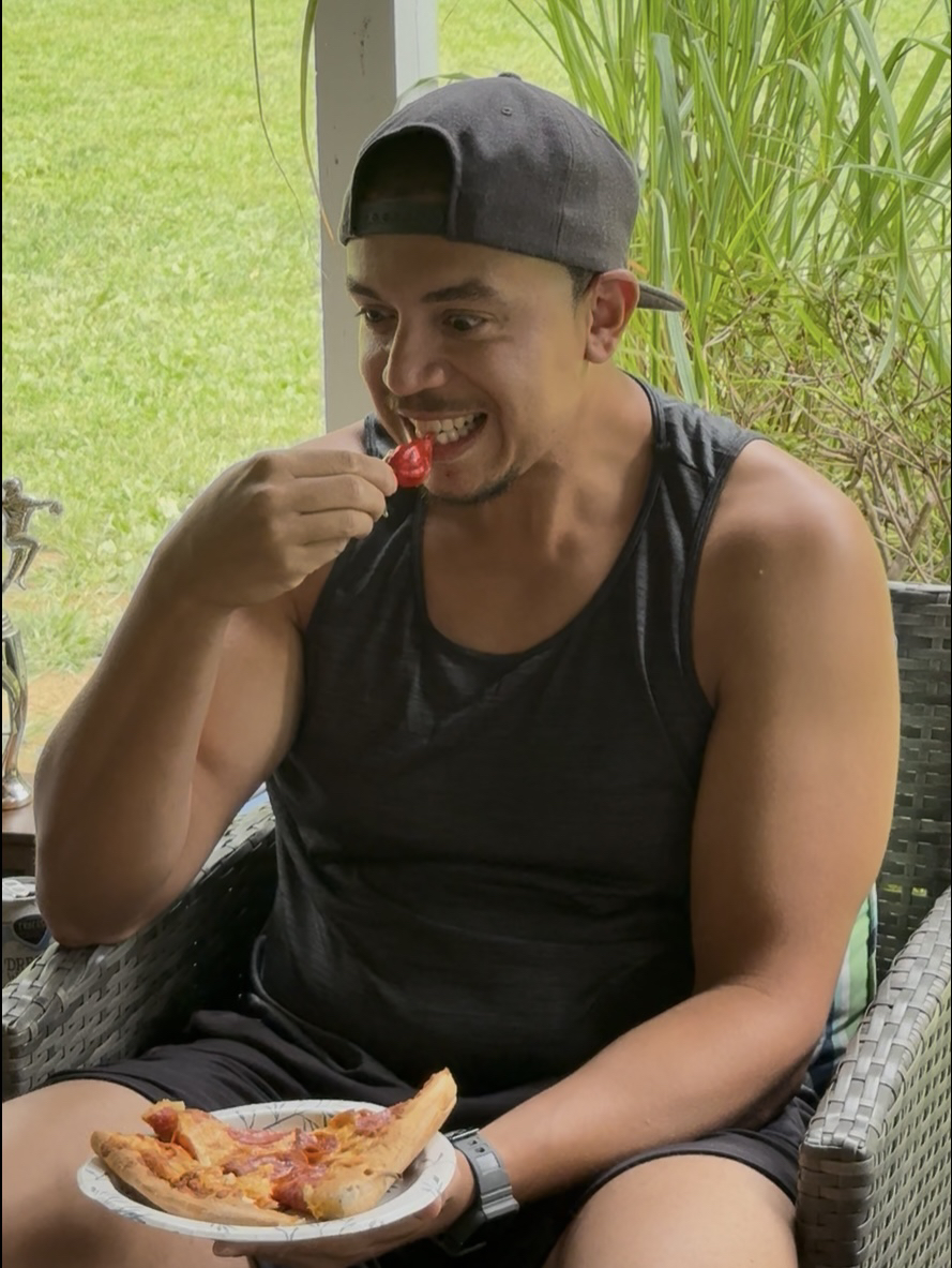 Raleigh taking on a ghost pepper